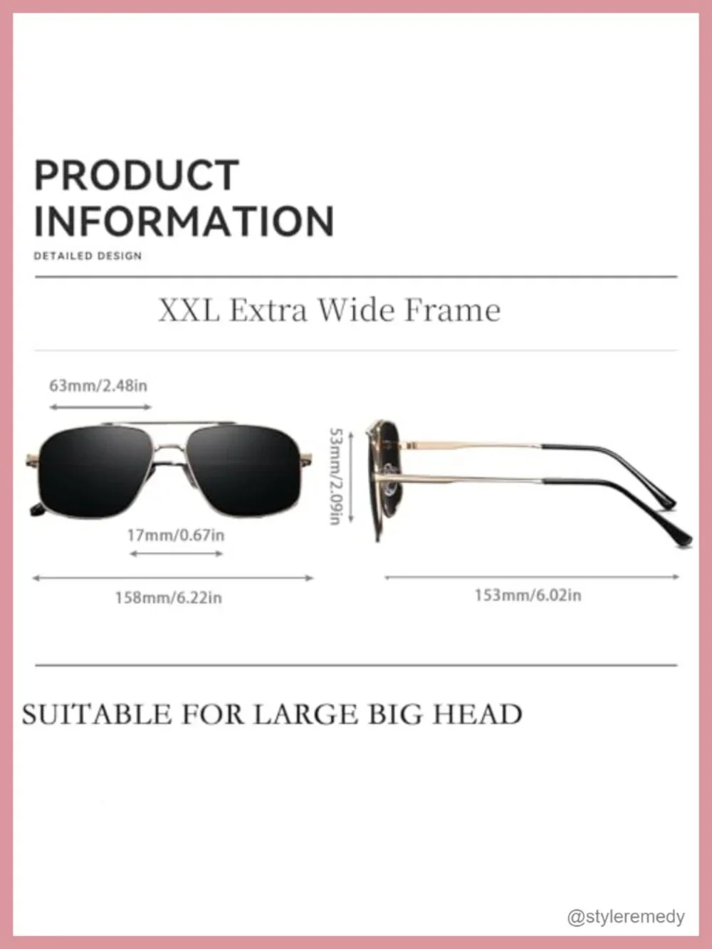 XXL Oversized Polarized Aviator Sunglasses for Big Heads Men Extra Large Wide